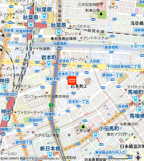 まいばすけっと岩本町2丁目店付近の地図